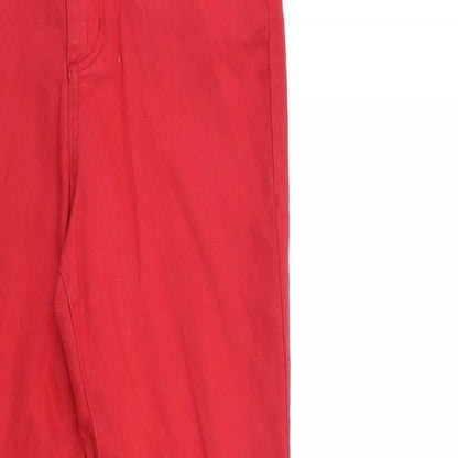 BASSINI Womens Red  Denim Skinny Jeans Size 8 L26 in