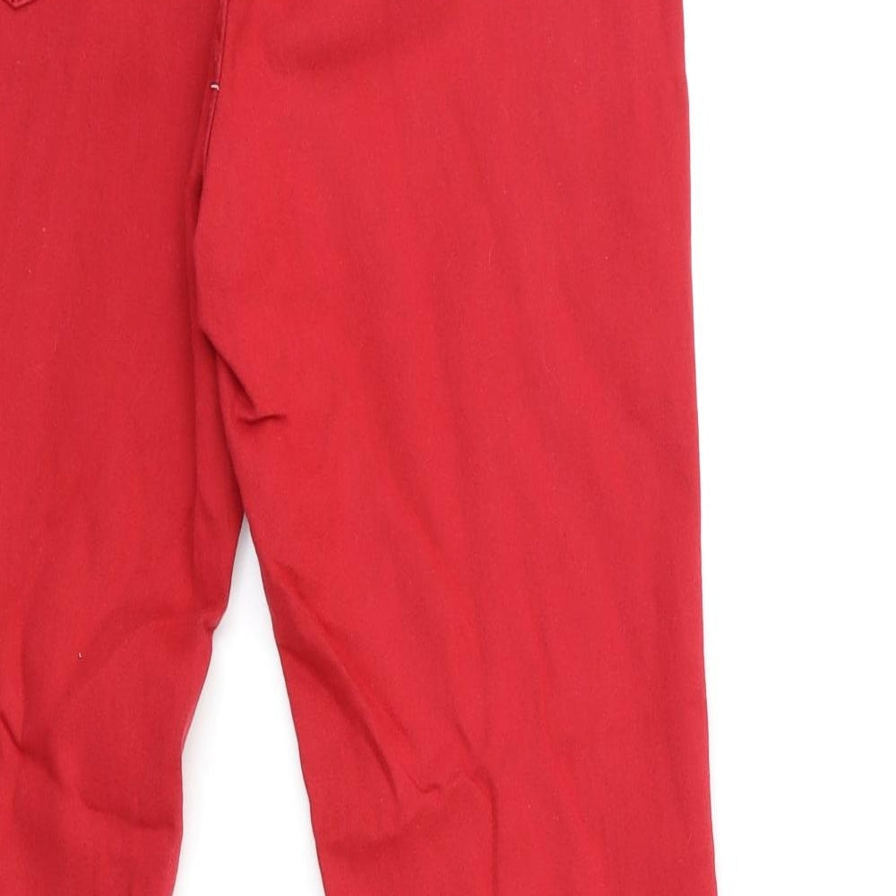 BASSINI Womens Red  Denim Skinny Jeans Size 8 L26 in