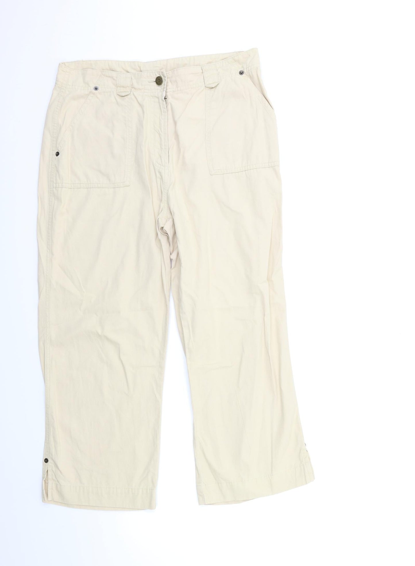 Womens UK Size 14 Marks and Spencer Regular Fit  Beige Trousers
