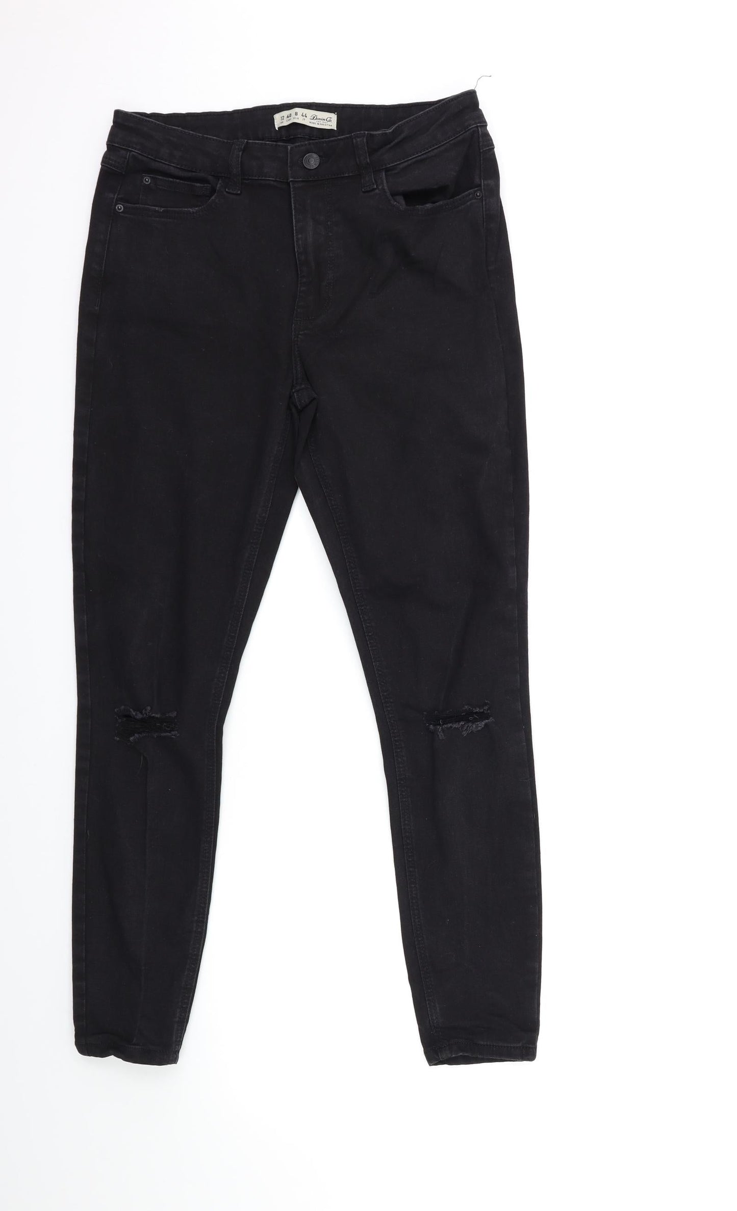 Denim & Co. Womens Black  Denim Skinny Jeans Size 12 L27 in