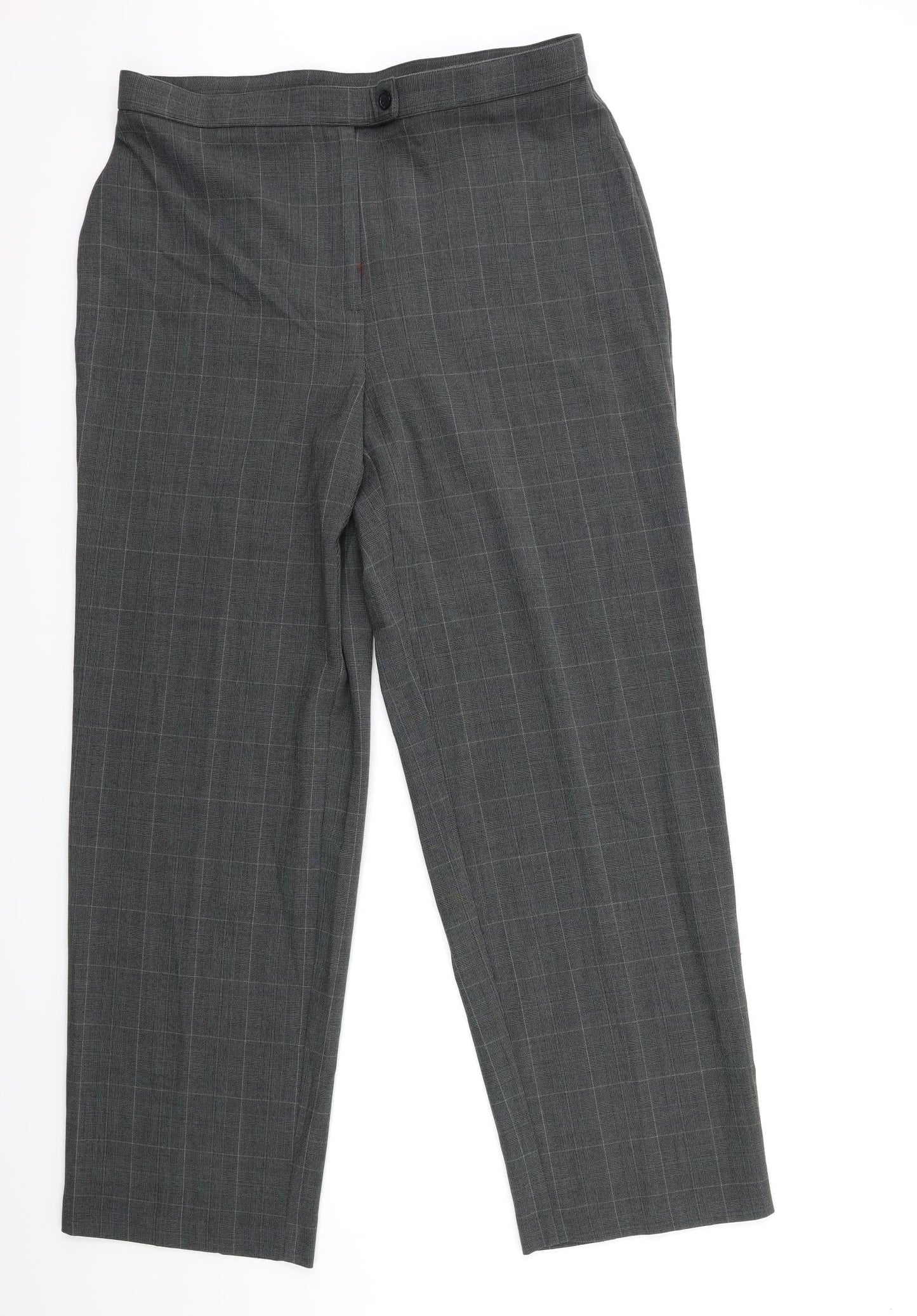 JM Collection Womens Grey Check  Trousers  Size 14 L30 in