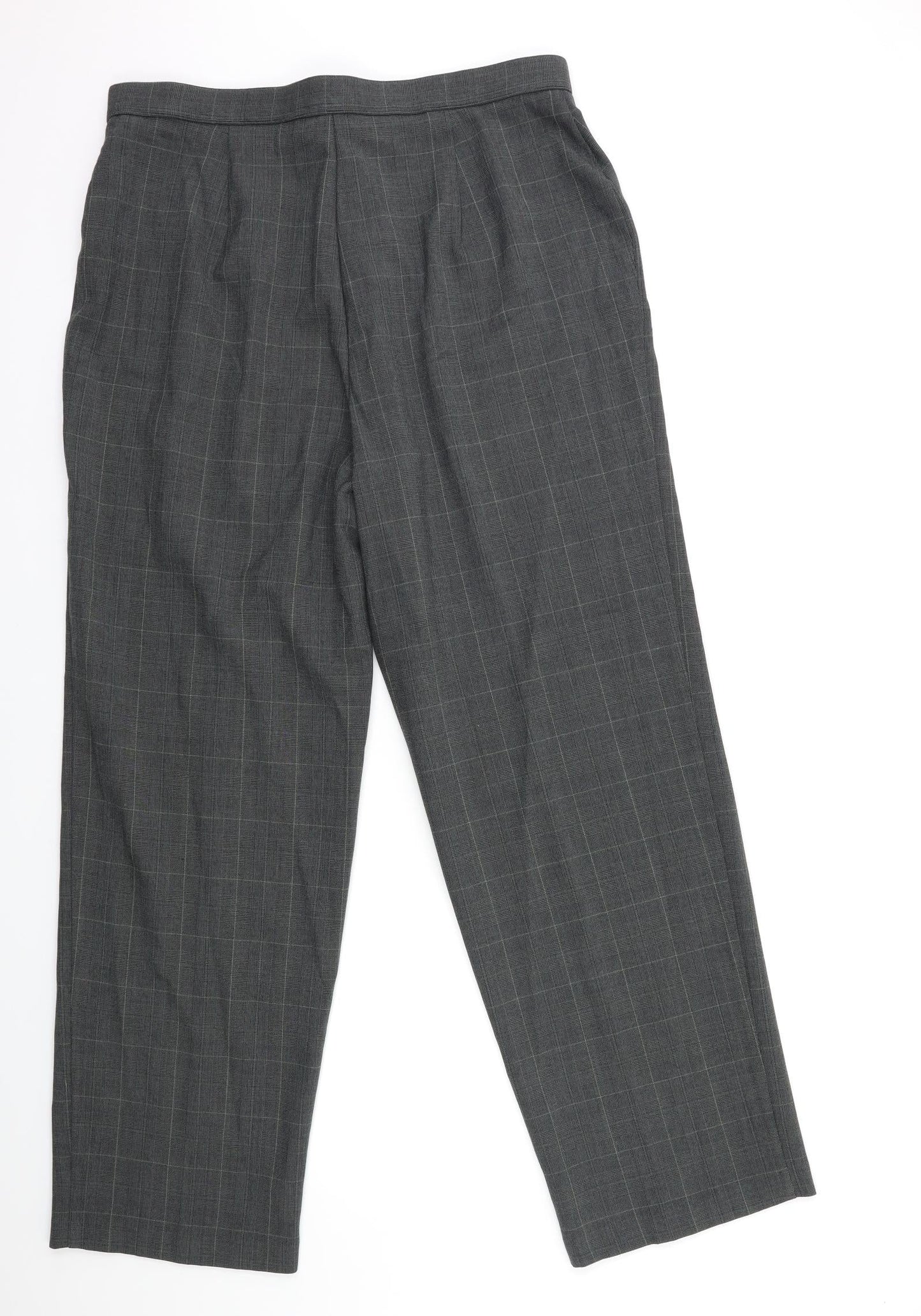 JM Collection Womens Grey Check  Trousers  Size 14 L30 in