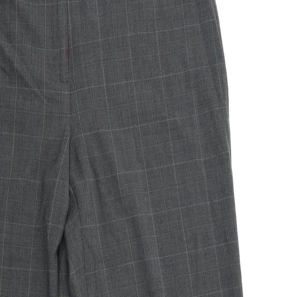 JM Collection Womens Grey Check  Trousers  Size 14 L30 in