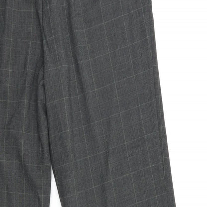 JM Collection Womens Grey Check  Trousers  Size 14 L30 in