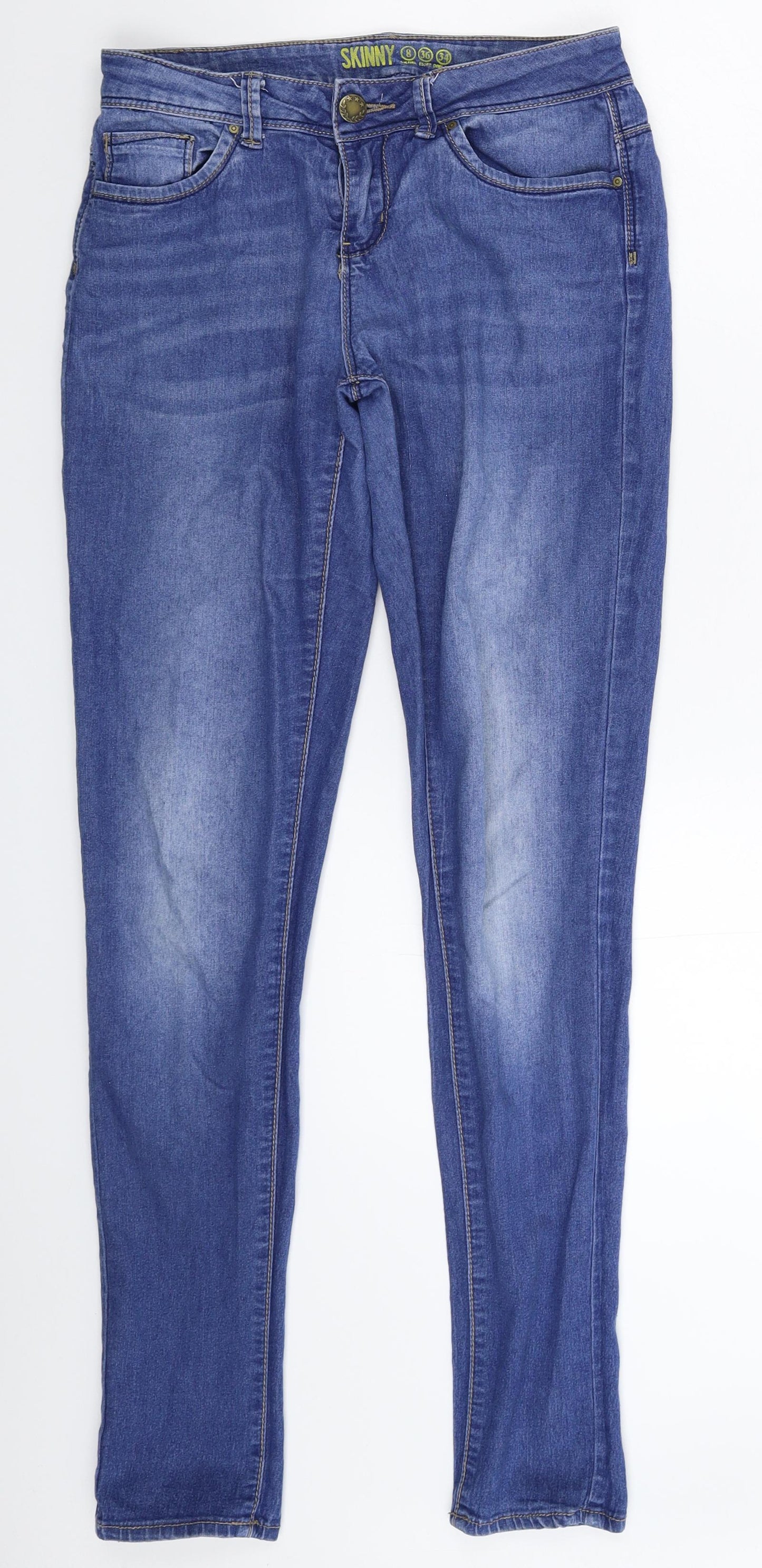 Denim & Co. Womens Blue  Denim Skinny Jeans Size 8 L31 in