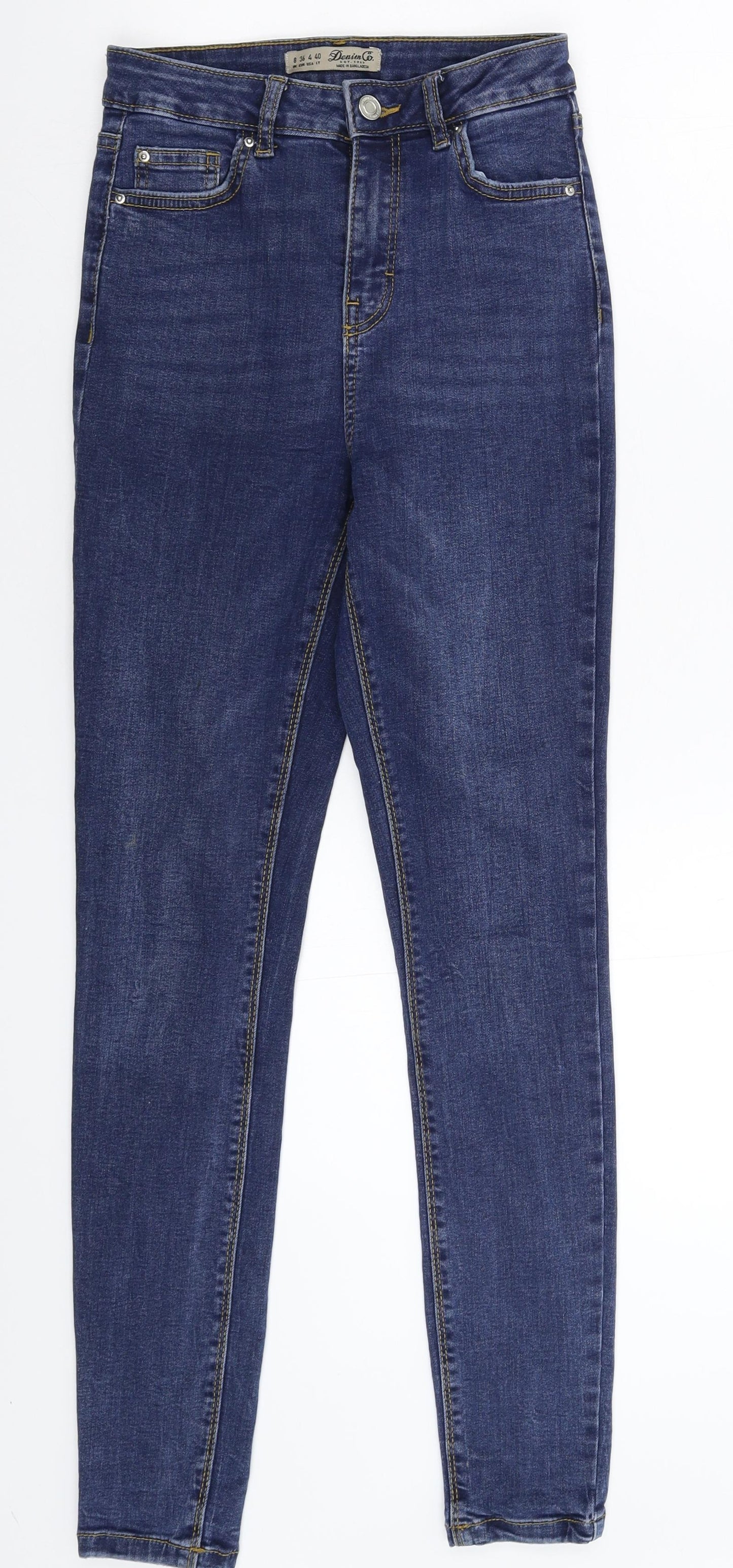 Denim & Co. Womens Blue  Denim Skinny Jeans Size 8 L28 in
