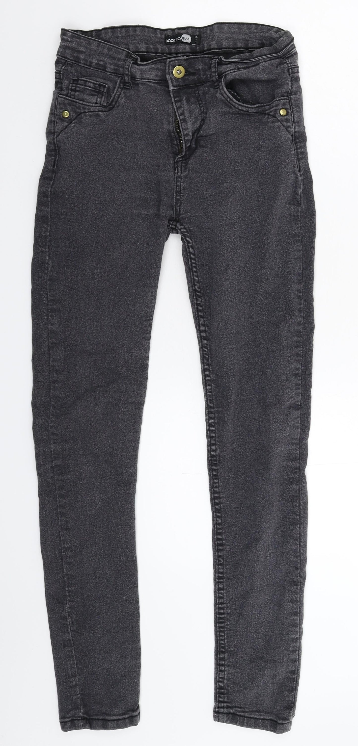 Boohoo Womens Black  Denim Skinny Jeans Size 10 L27 in