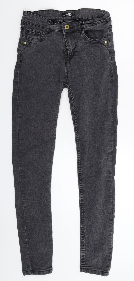 Boohoo Womens Black  Denim Skinny Jeans Size 10 L27 in