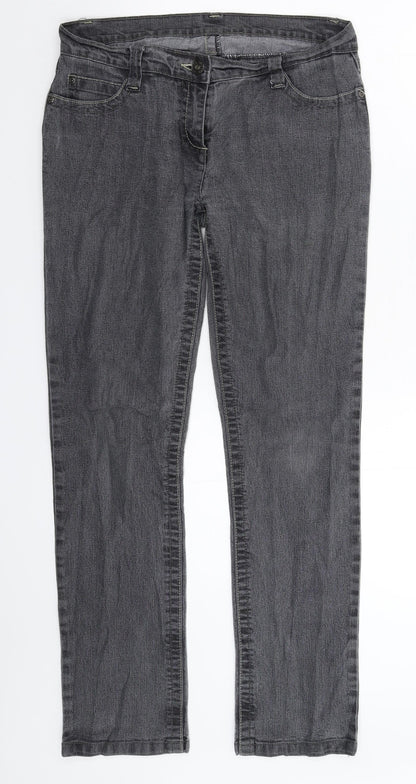 Dorothy Perkins Womens Grey  Denim Skinny Jeans Size 12 L29 in