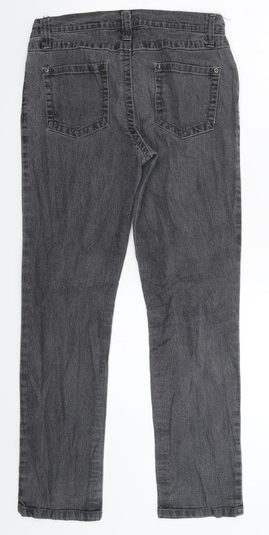 Dorothy Perkins Womens Grey  Denim Skinny Jeans Size 12 L29 in