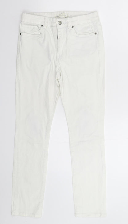 Womens UK Size 10 H&M Extra-Slim Fit Skinny White Jeans