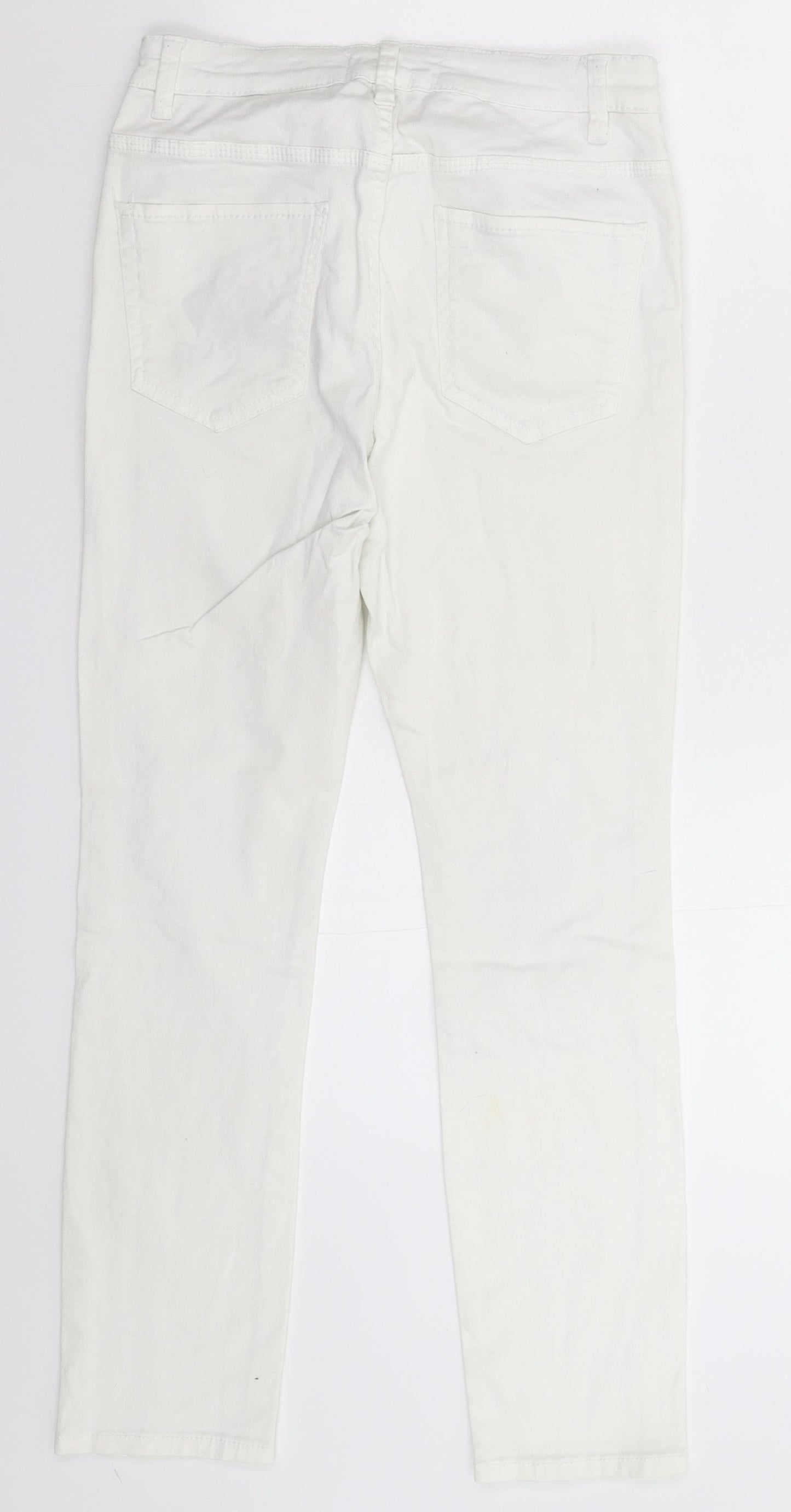 Womens UK Size 10 H&M Extra-Slim Fit Skinny White Jeans