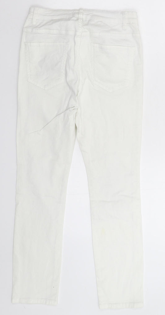 Womens UK Size 10 H&M Extra-Slim Fit Skinny White Jeans
