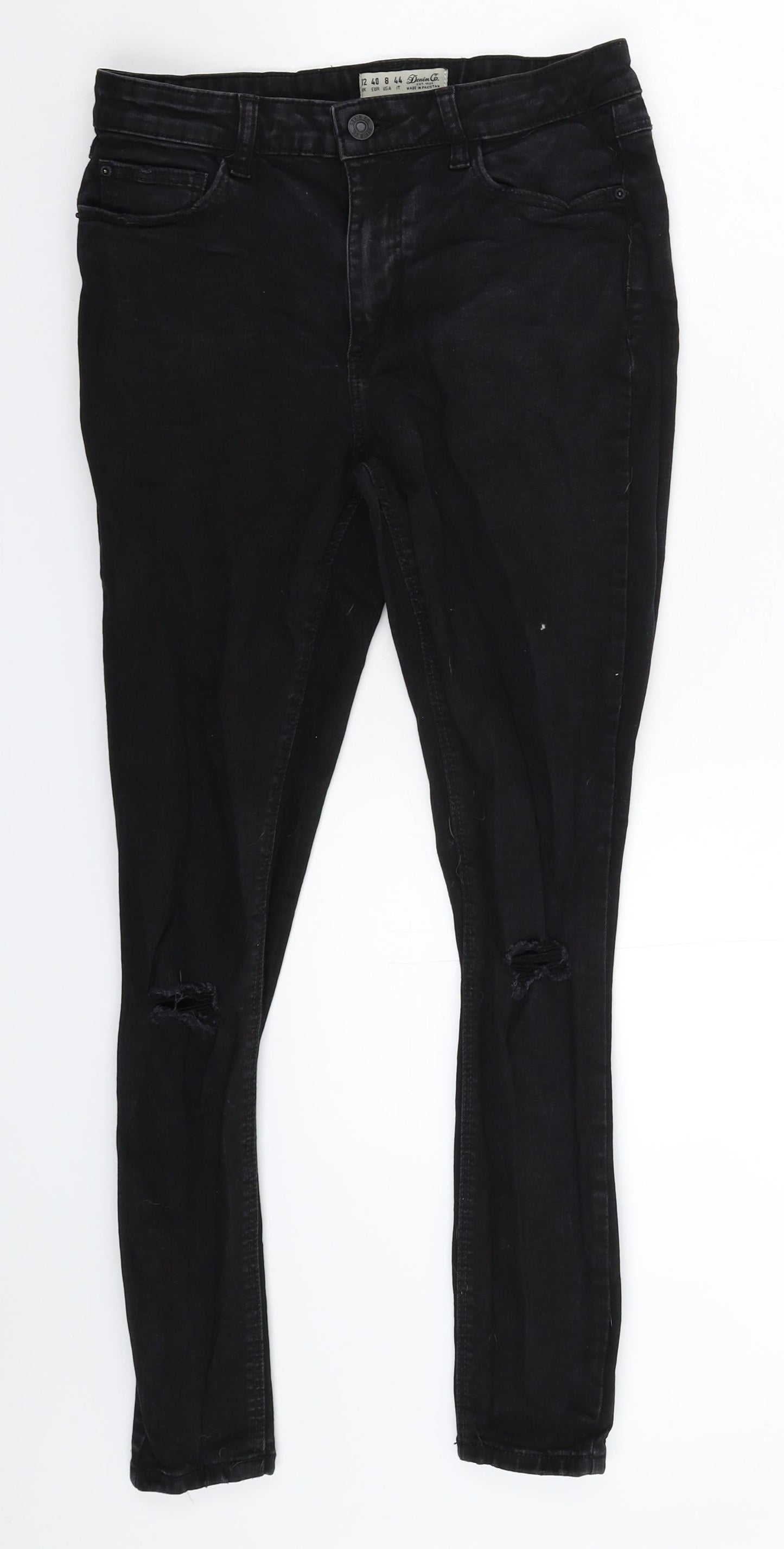 Denim & Co. Womens Black  Denim Skinny Jeans Size 12 L26 in