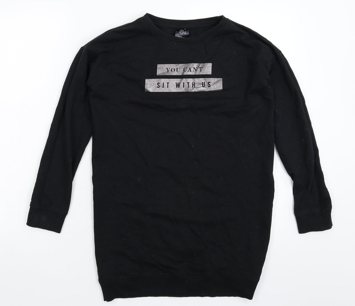 Sinsay Womens Black   Pullover Sweatshirt Size XS