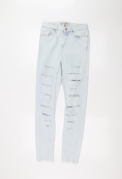 Topshop Womens Blue  Denim Straight Jeans Size 28 L26 in
