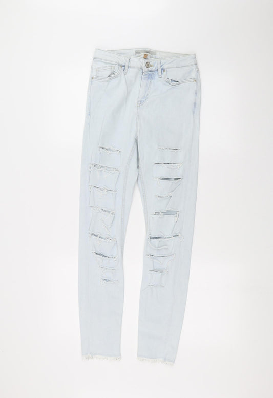 Topshop Womens Blue  Denim Straight Jeans Size 28 L26 in