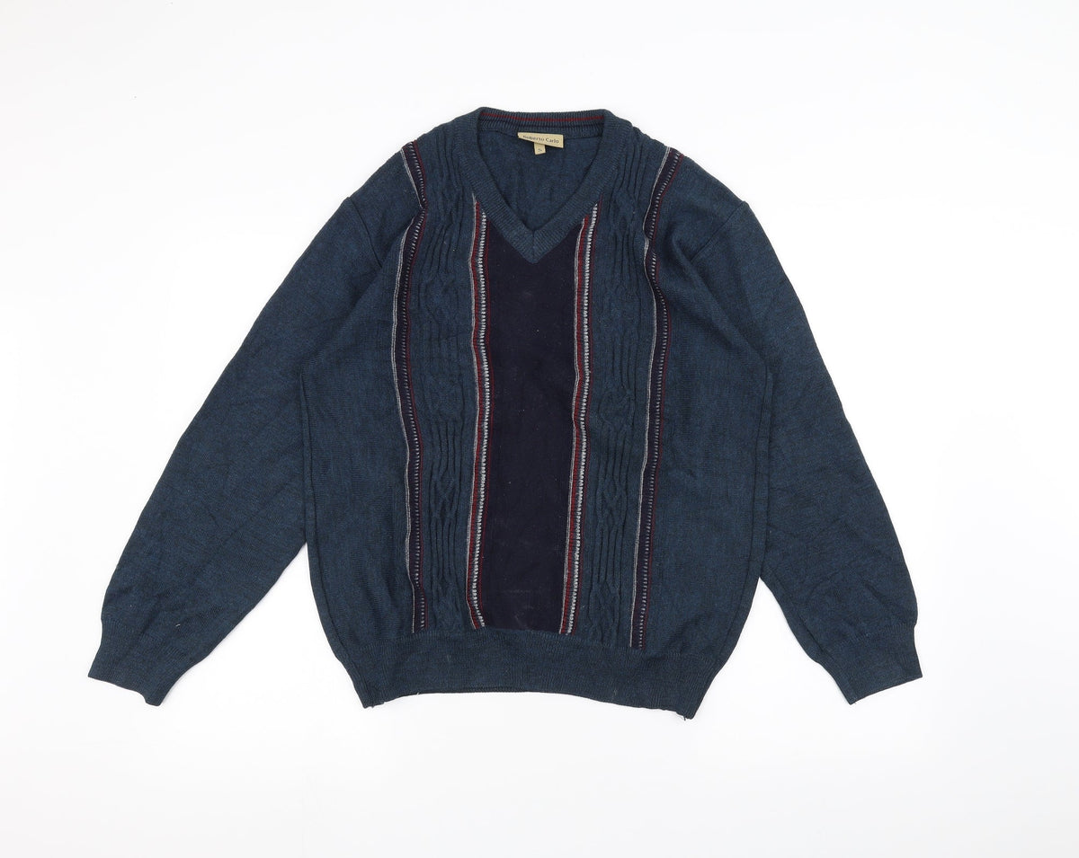 Roberto Carlo Mens Blue   Pullover Jumper Size S