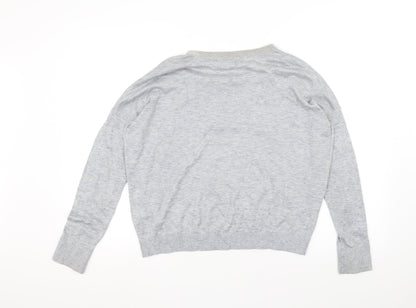 Womens UK Size 6 Topshop Grey Basic T-Shirt
