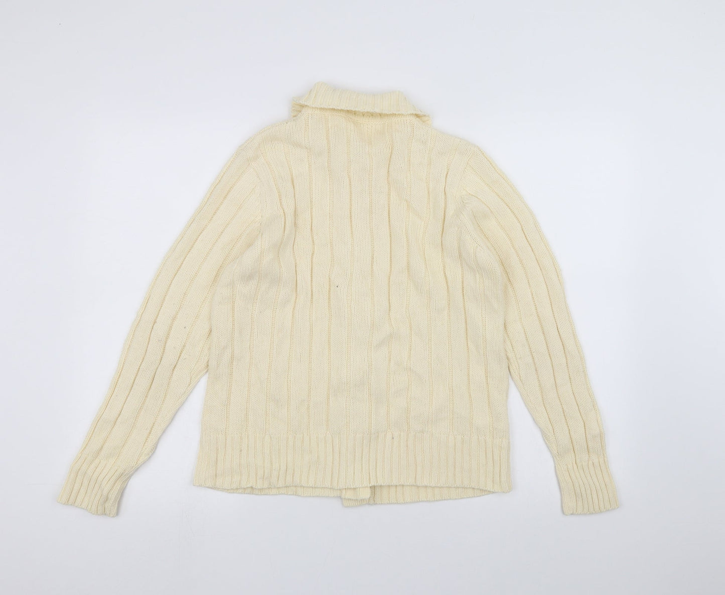 Preworn Womens White  Knit Jacket Coatigan Size 10