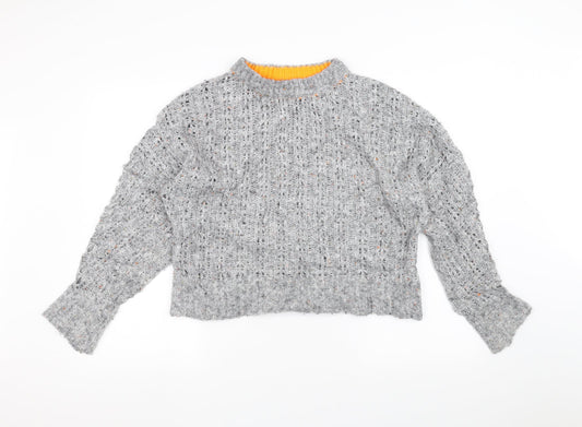 Topshop Womens Grey  Knit Pullover Jumper Size 4