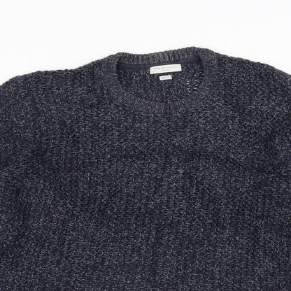 Selected Mens Blue  Knit Pullover Jumper Size M