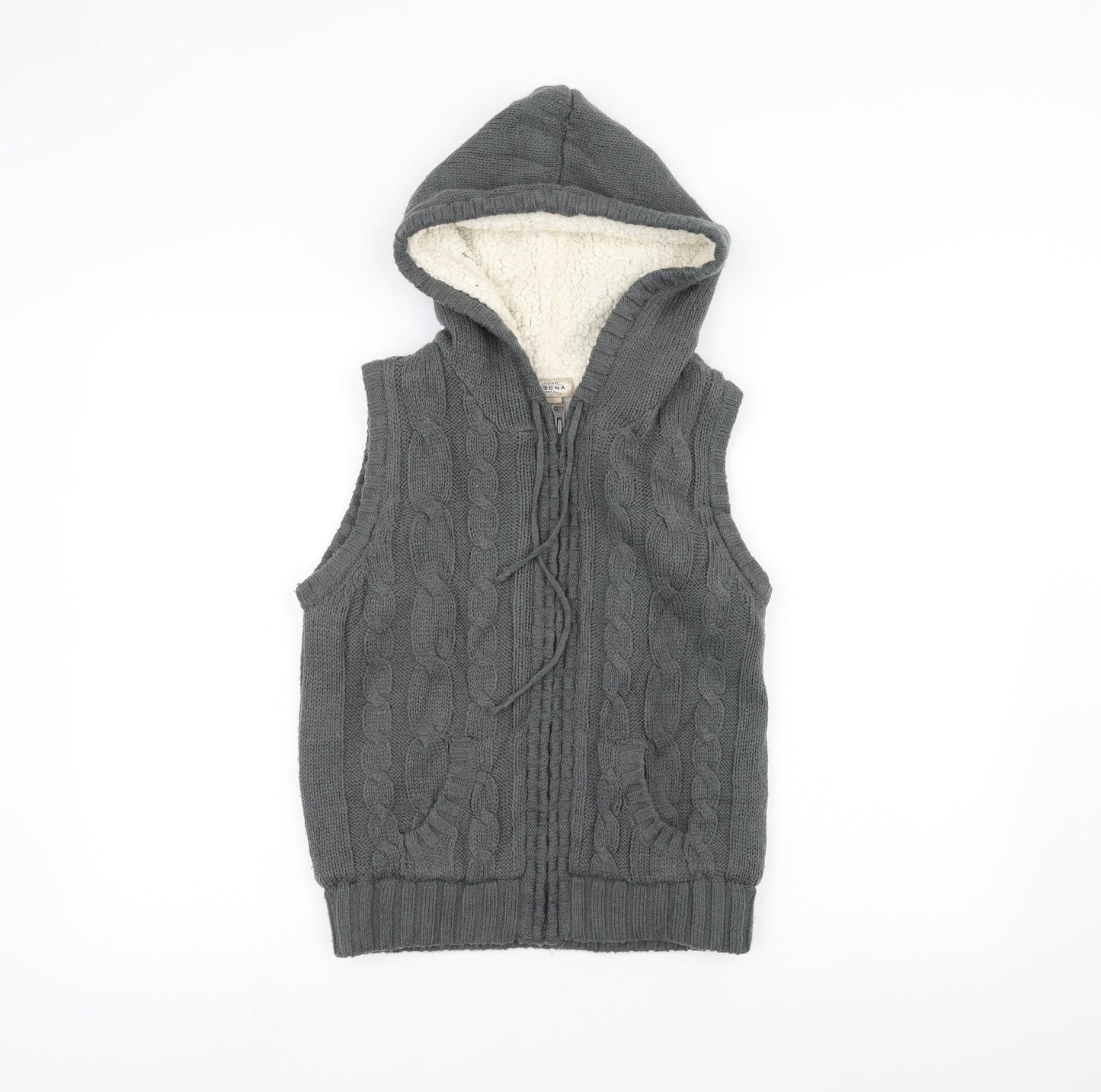 AriZona Womens Grey  Knit Jacket Coatigan Size M