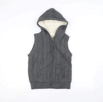 AriZona Womens Grey  Knit Jacket Coatigan Size M