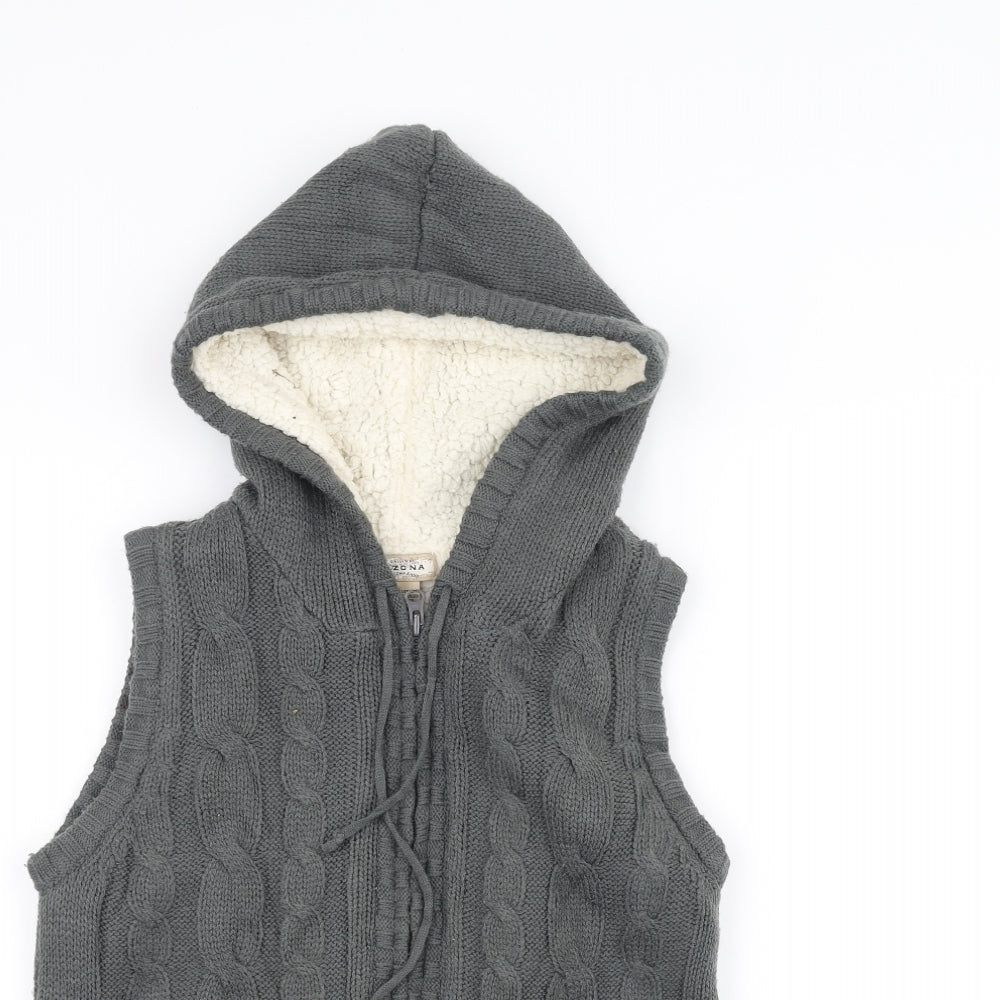 AriZona Womens Grey  Knit Jacket Coatigan Size M