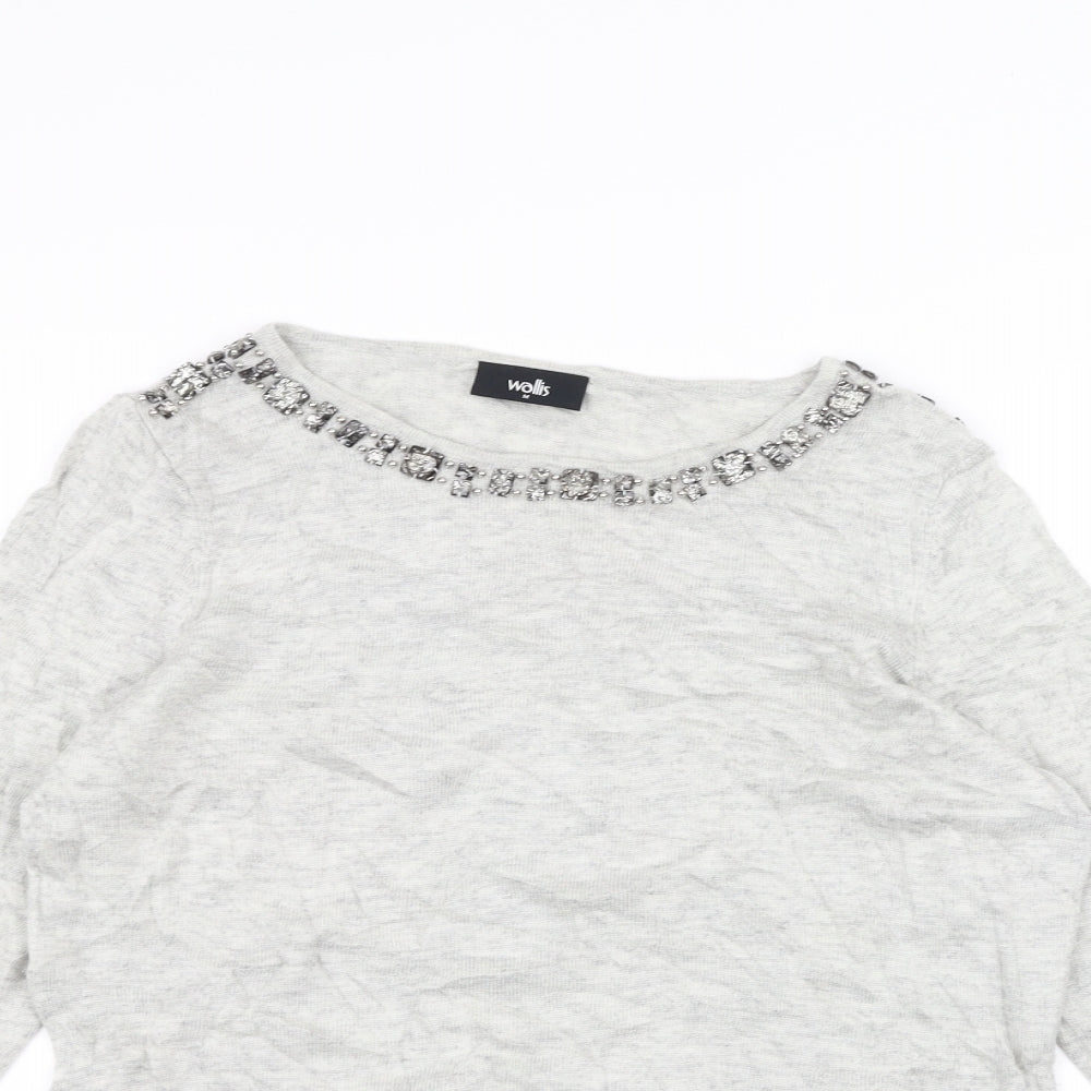 Wallis Womens Grey   Pullover Jumper Size M