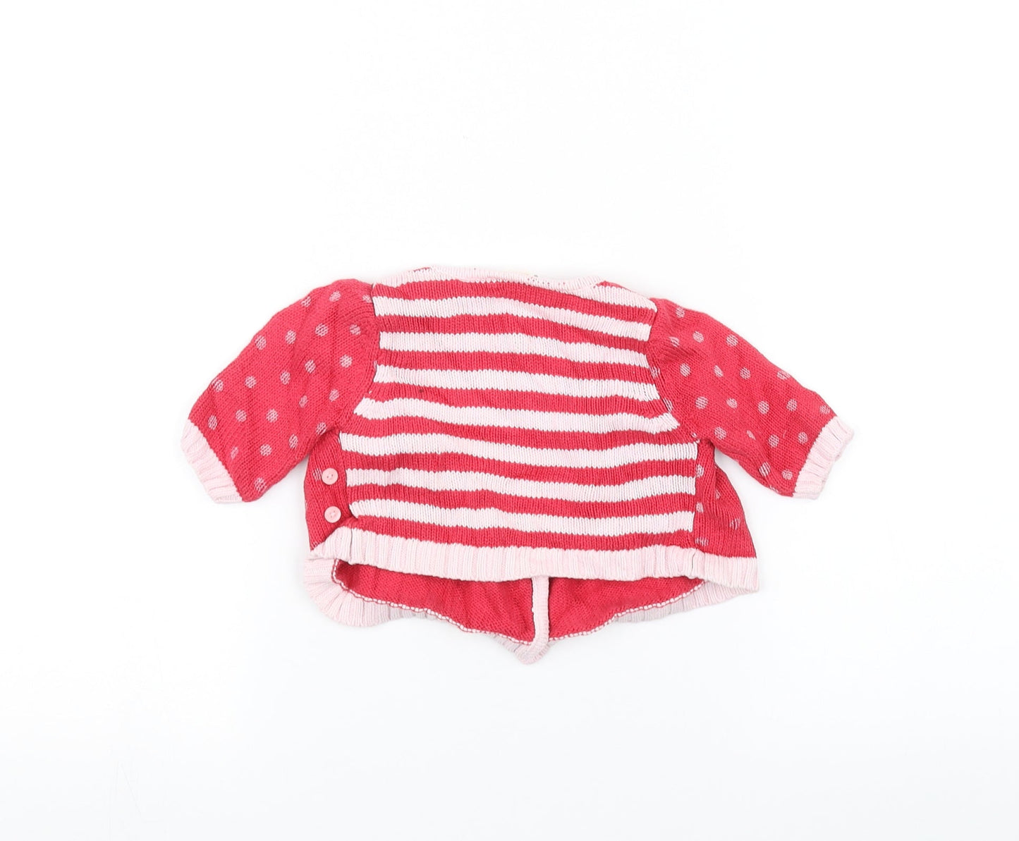 MINIMODE Baby Red Striped  Cardigan Jumper Size 0-3 Months