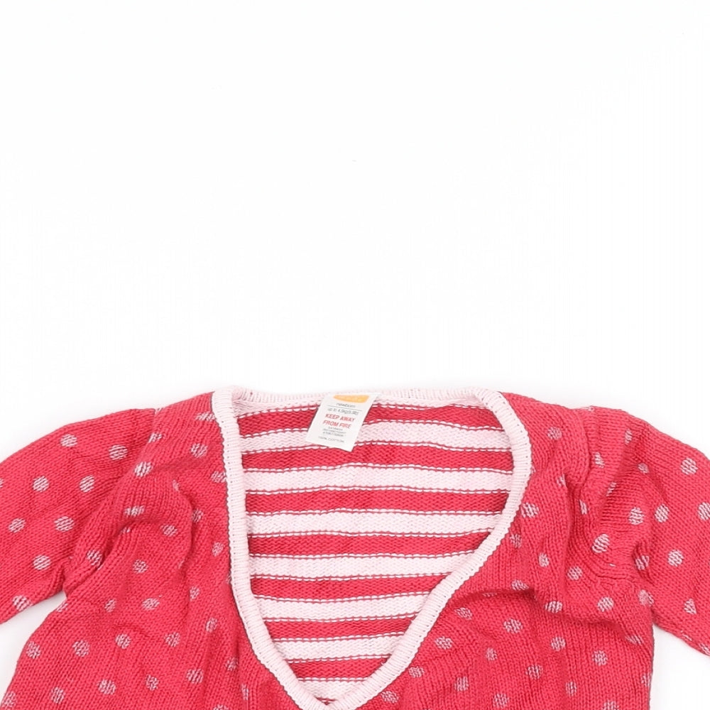 MINIMODE Baby Red Striped  Cardigan Jumper Size 0-3 Months