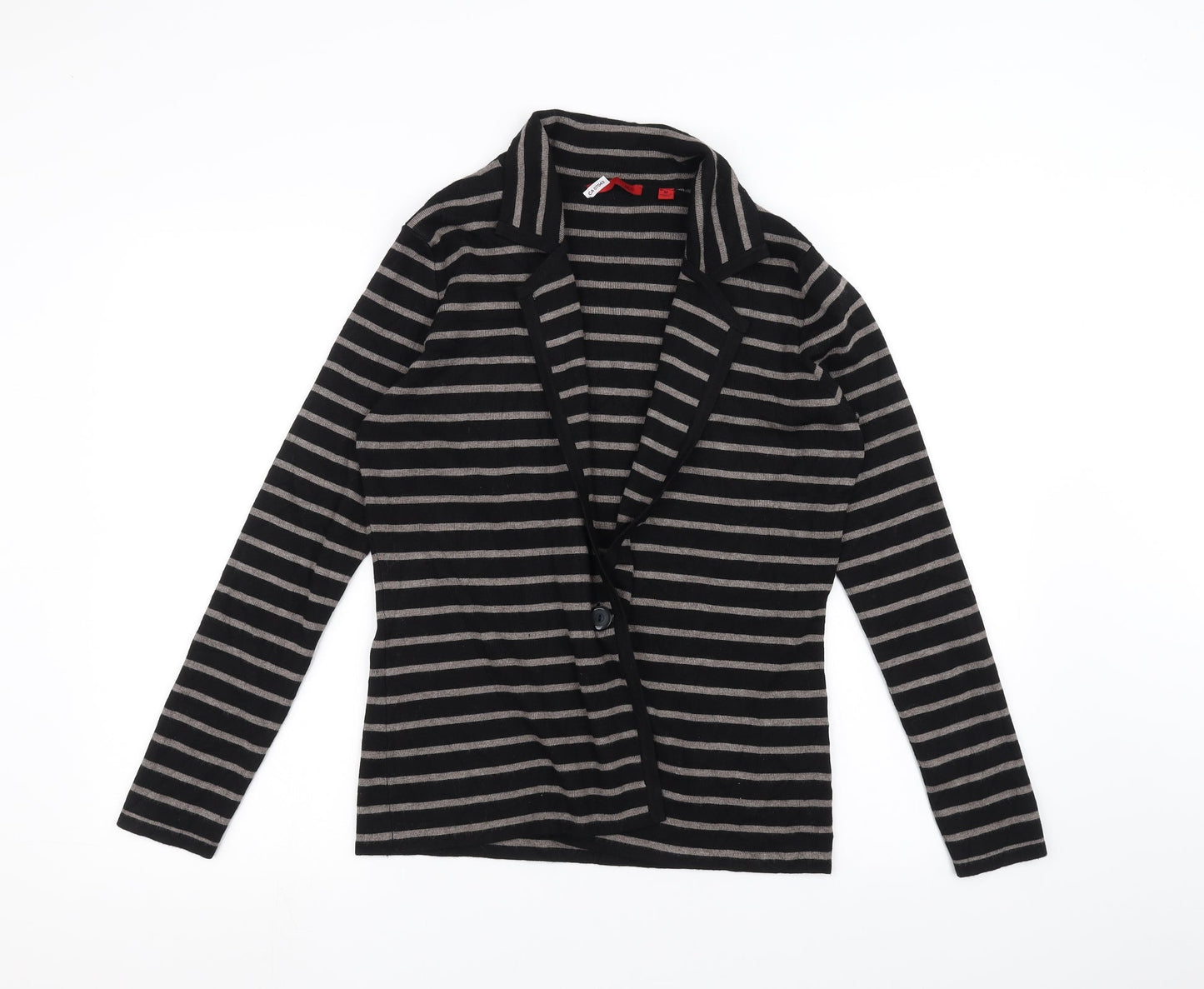 Red Womens Black Striped  Cardigan Jumper Size M