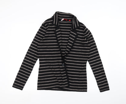 Red Womens Black Striped  Cardigan Jumper Size M
