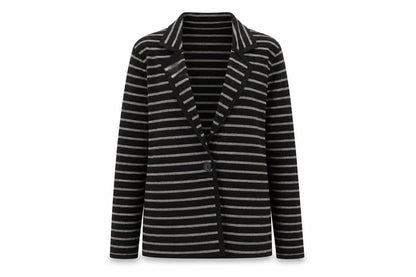 Red Womens Black Striped  Cardigan Jumper Size M