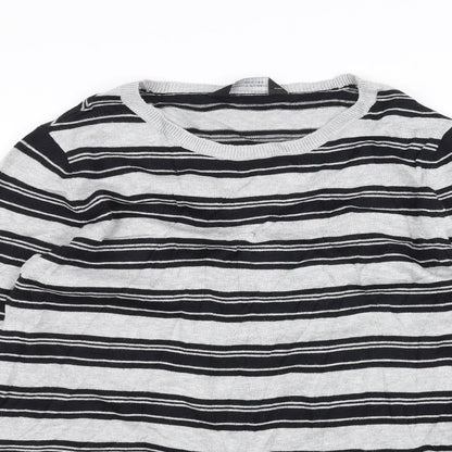 Dorothy Perkins Womens Grey Striped  Pullover Jumper Size 14
