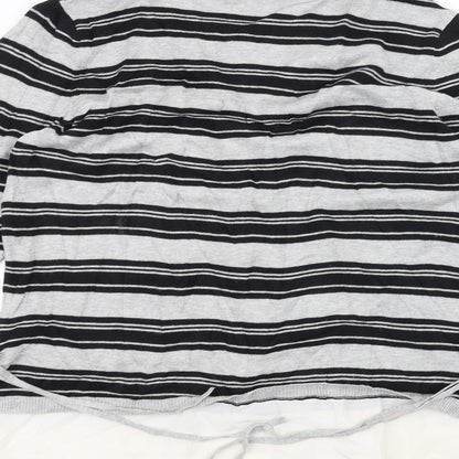 Dorothy Perkins Womens Grey Striped  Pullover Jumper Size 14