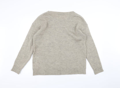 TU Womens White  Knit Pullover Jumper Size 16