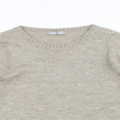 TU Womens White  Knit Pullover Jumper Size 16