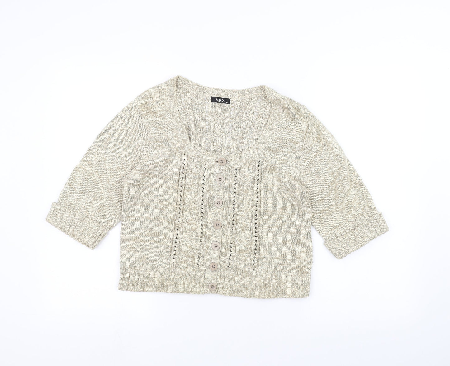 M&Co Womens White   Jacket Coatigan Size M