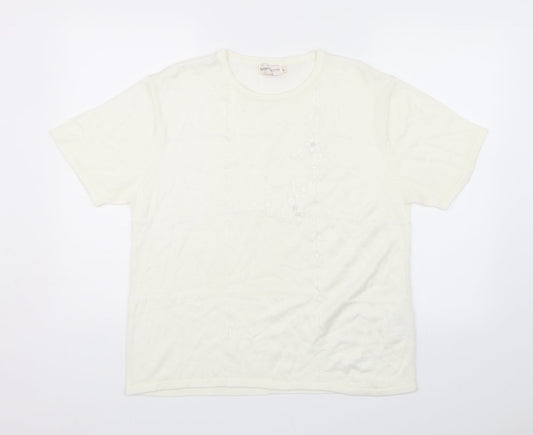 Bonmarché Womens White Floral  Basic T-Shirt Size L