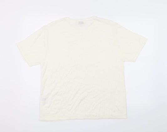 Bonmarché Womens White Floral  Basic T-Shirt Size L