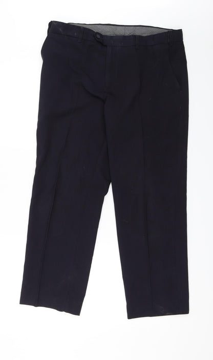 M&S Mens Blue   Dress Pants Trousers Size 36 in L26 in