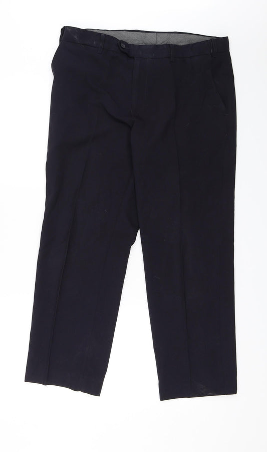 M&S Mens Blue   Dress Pants Trousers Size 36 in L26 in