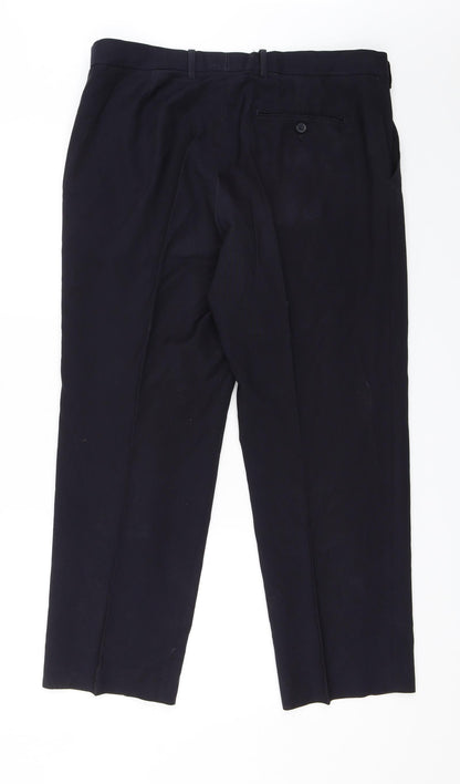 M&S Mens Blue   Dress Pants Trousers Size 36 in L26 in