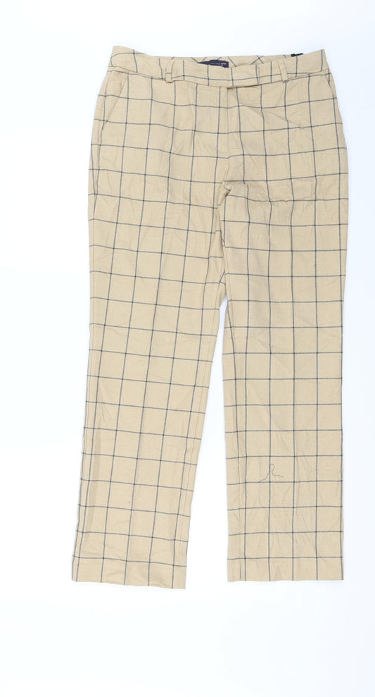 M&S Womens Beige   Dress Pants Trousers Size 12 L26 in
