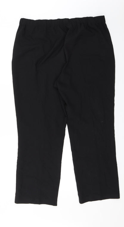 Womens UK Size 18 Preworn Regular Fit Dress Pants Black Trousers