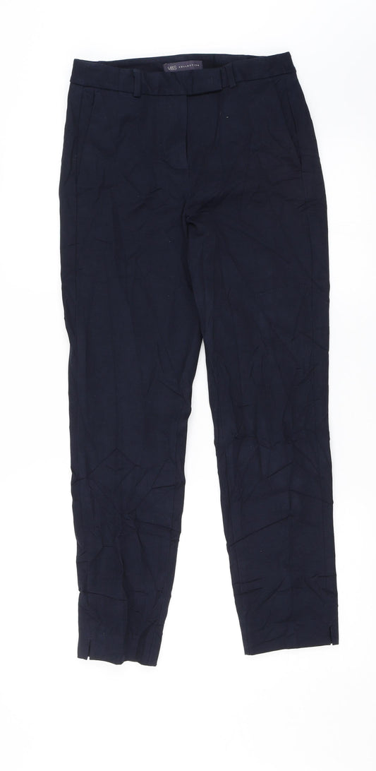 M&S Womens Blue   Dress Pants Trousers Size 8 L26 in
