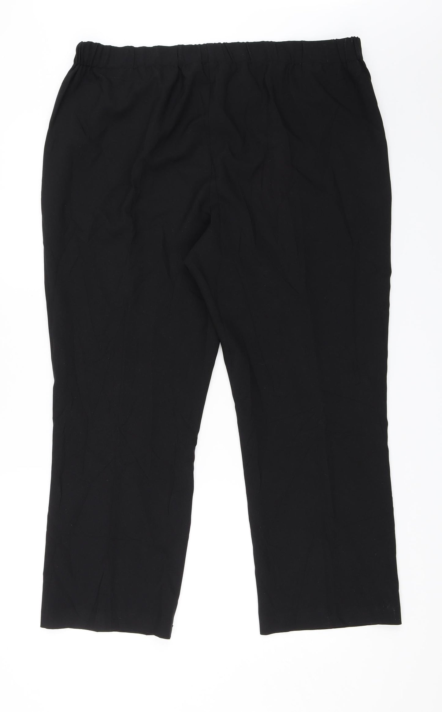 Womens UK Size 18 Preworn Regular Fit Dress Pants Black Trousers