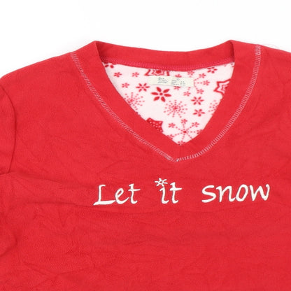 Love to Lounge Womens Red Solid  Top Pyjama Top Size S  - Let it snow